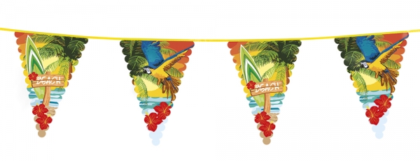 Riesen-Wimpelkette Beachparty Hawaii, 6 Meter