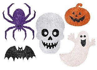 Glitzer Cutouts Froehlicher Halloween Spuk