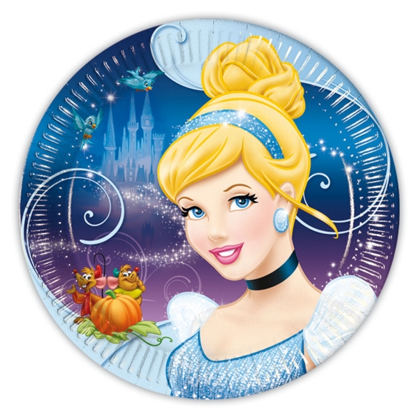 Pappteller Cinderella , 23cm, 8er Pack