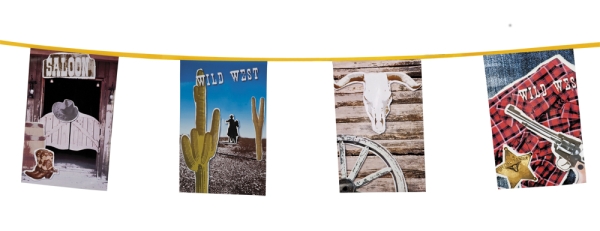 Party-Extra XL-Wimpelkette Wilder Westen, 10 Meter - Westernparty Deko