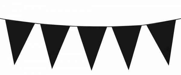 Mini-Wimpelkette Schwarz - Schwarze Glamour Deko
