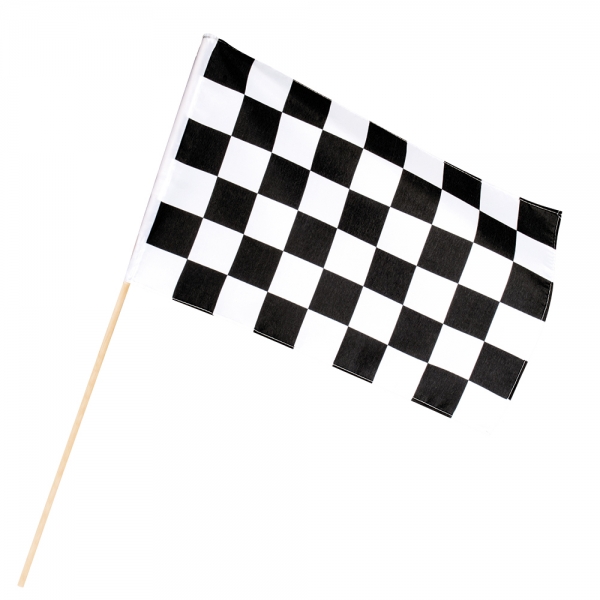 Zielflagge am Stab - Motorsport Deko