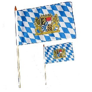 Bayern-Flagge am Holzstab - Oktoberfest Deko