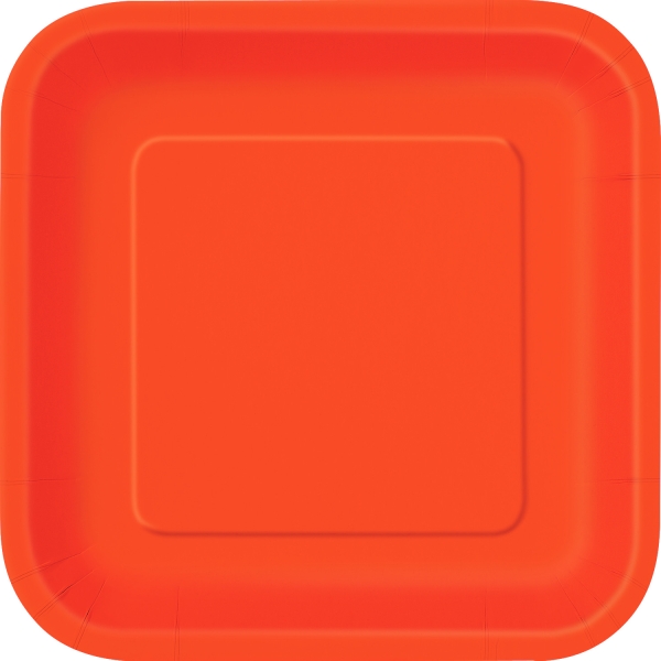 Party-Extra Pappteller orange, 16er Pack