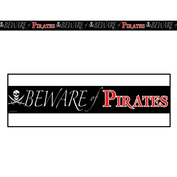 Absperrband Beware of Pirates - Piraten Deko