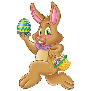 Cutout-Figur Fleißiger Osterhase. 40cm