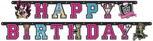 Happy Birthday-Girlande Monster High, 1,80m lang