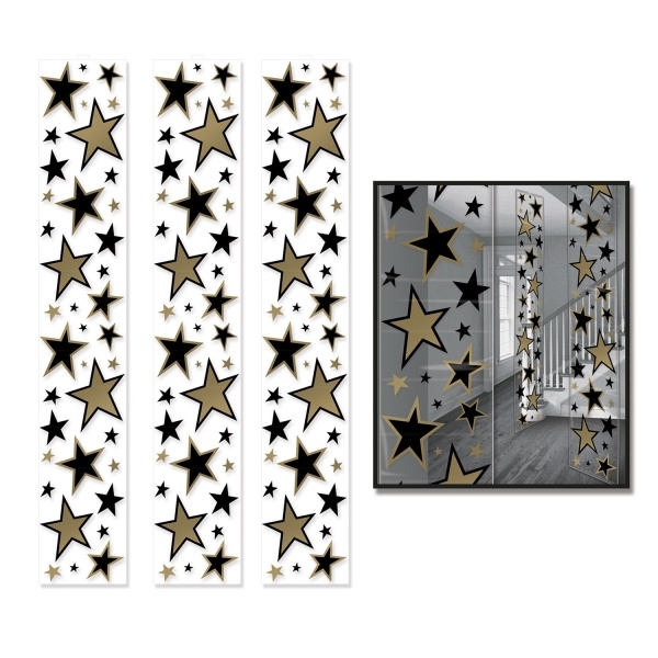 Raumteiler-Folien Golden Starlight, 30 x 180 cm, 3er Pack