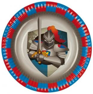 Mini-Pappteller Mutiger Ritter, 18cm, 6er Pack