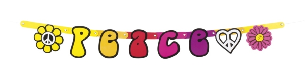 Buchstabengirlande Peace - Hippie Party Deko
