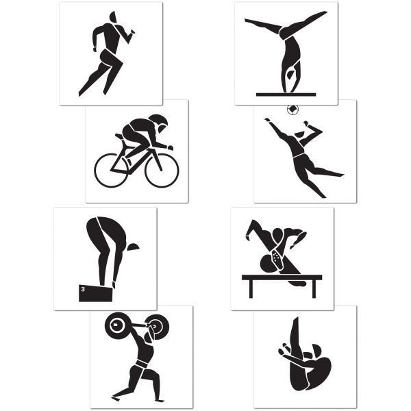 Cutout-Set Sportarten, 4er Pack je 40 cm groß