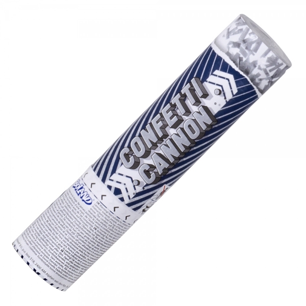 Konfetti-Kanone Silver Glitter - Silvesterdeko