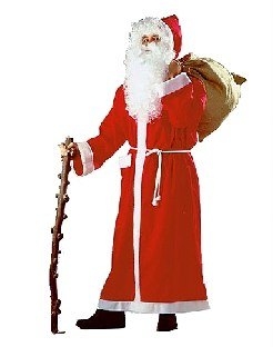 Langer Weihnachtsmann-Mantel aus Stoff