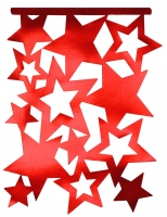 Sternenschauer Dekoplatte, rot-metallic, 50 x 70 cm
