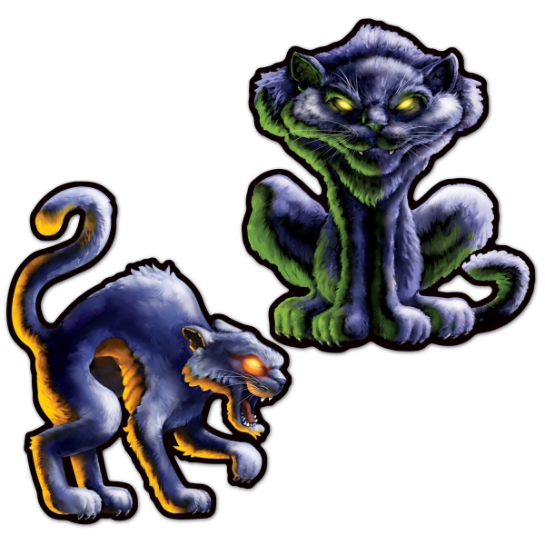 Cut-out-Set Horror-Katzen, 2-teilig, je 41cm