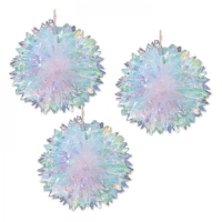 Deko Pom-Poms aus irisierende Folie, 3er Pack
