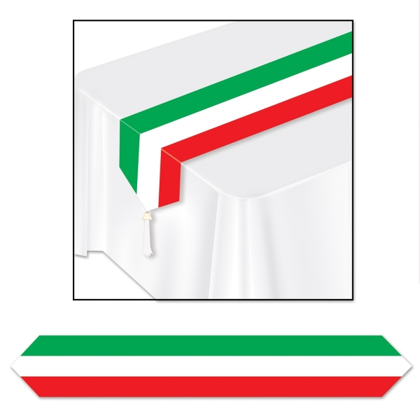 Papp-Tischläufer rot-weiß-grün