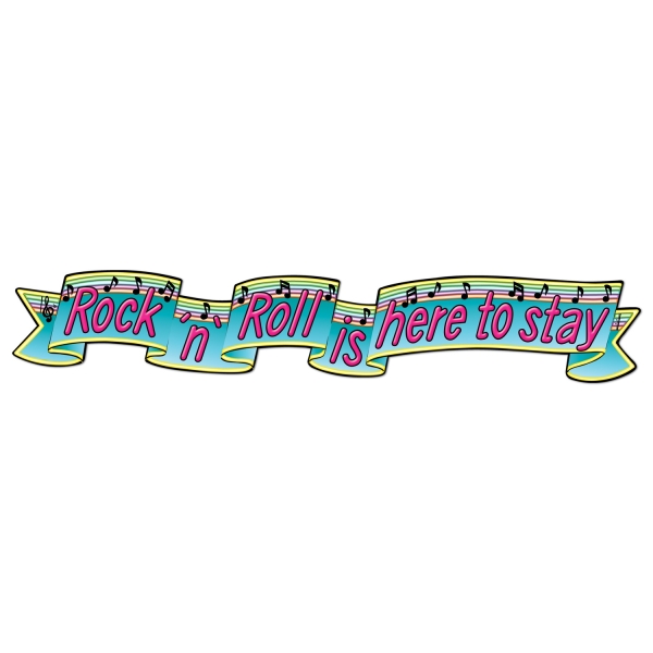 Partybanner Rock 'n' Roll is here to stay, 180cm Länge