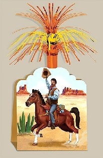 Tischdeko Cowboy, 18 cm breit, 25 cm hoch