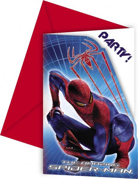 Einladungskarten Spiderman, 6er Pack