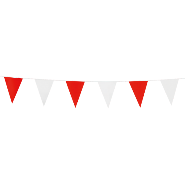 Mini-Wimpelkette rot-weiss - Vereinsfarben Deko