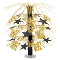 Große Tischkaskade Happy New Year, 45 cm, schwarz-gold