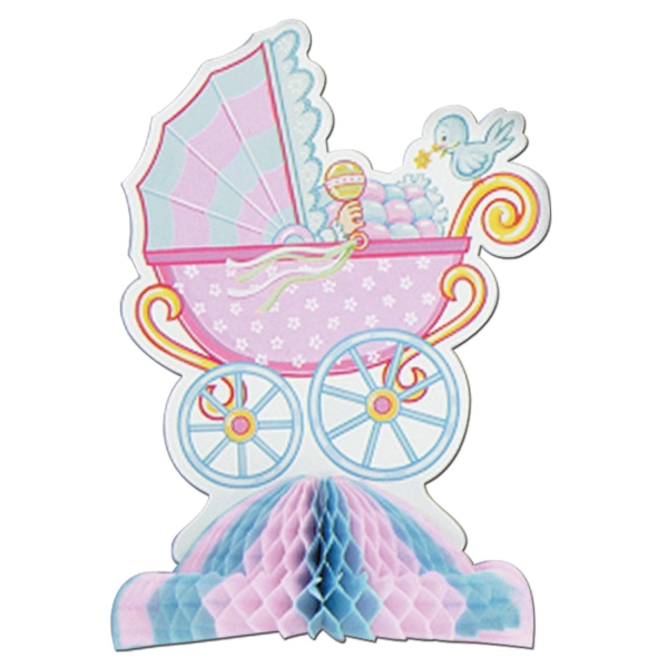 Tischdeko Kinderwagen - Babyparty Deko