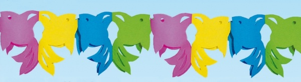 Papiergirlande Bunte Fische, 3 m lang