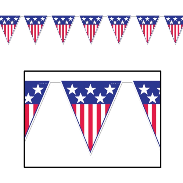 Wimpelkette Stars + Stripes - Amerika Deko