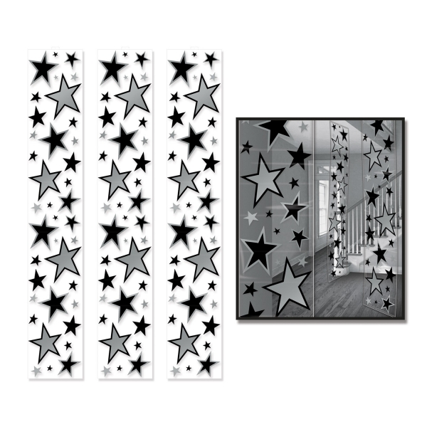 Raumteiler-Folien Silver Starlight, 30 x 182 cm, 3er Pack