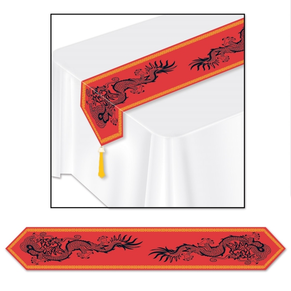 Papp-Tischlaeufer Dimsum Drache - China Deko