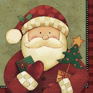 Mini-Cocktailservietten Santa Claus, 16er Pack