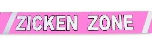Absperrband Zicken Zone, 6 m lang, 7,5 cm hoch.