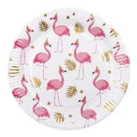 Pappteller Flamingoparty, 10er Pack, 23 cm