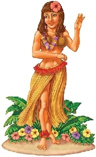 Dekofolie Retro-Hula - Hawaii Party Deko