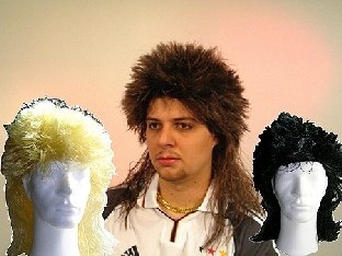 Perücke Vokuhila, braun