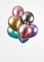25 Mirror Ballons, chrom, gemischt, 30 cm