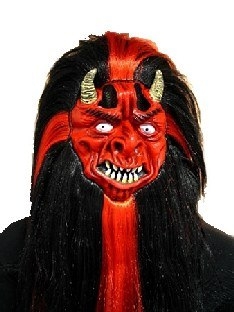 Latexmaske Teufelskopf - Halloween Masken