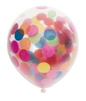 Buntkonfetti Luftballons, 30 cm, 6er Pack