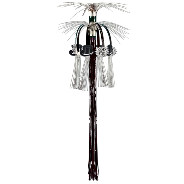 Kaskaden-Dekohänger Silberne Silvesterparty, 90cm lang