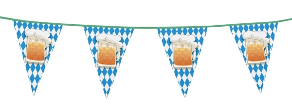 Party-Extra Wimpelkette Oktoberfest-Bier, 6 Meter