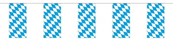 Fahnenkette Bayern, 10 Meter - Oktoberfest Deko