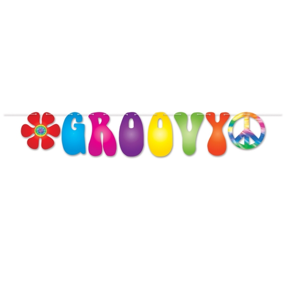 Groovy-Girlande 70er Jahre - Hippie Deko