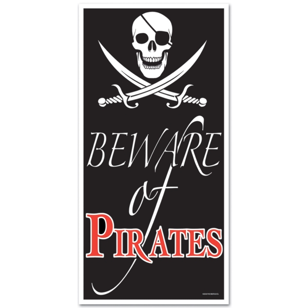 Party-Extra Tür-Dekofolie Beware of Pirates