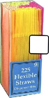 Bunte Flexi-Strohhalme, Packung mit 225 Stück