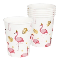 Pappbecher Flamingoparty, 6er Pack