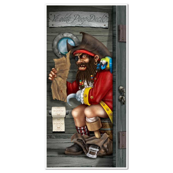 Tür-Dekofolie Blackbeard's Stilles Örtchen - Piratenparty Deko