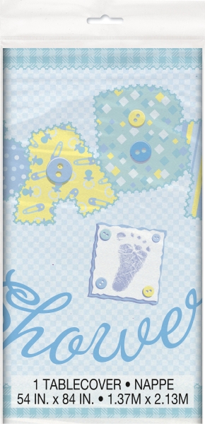 Kunststoff-Tischdecke Baby Shower, blau