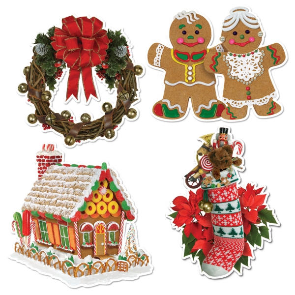 Cutout-Set Gemütliche Weihnachtsstube, 4-teilig, je 40 cm