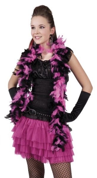 Federboa Schwarz-Pink